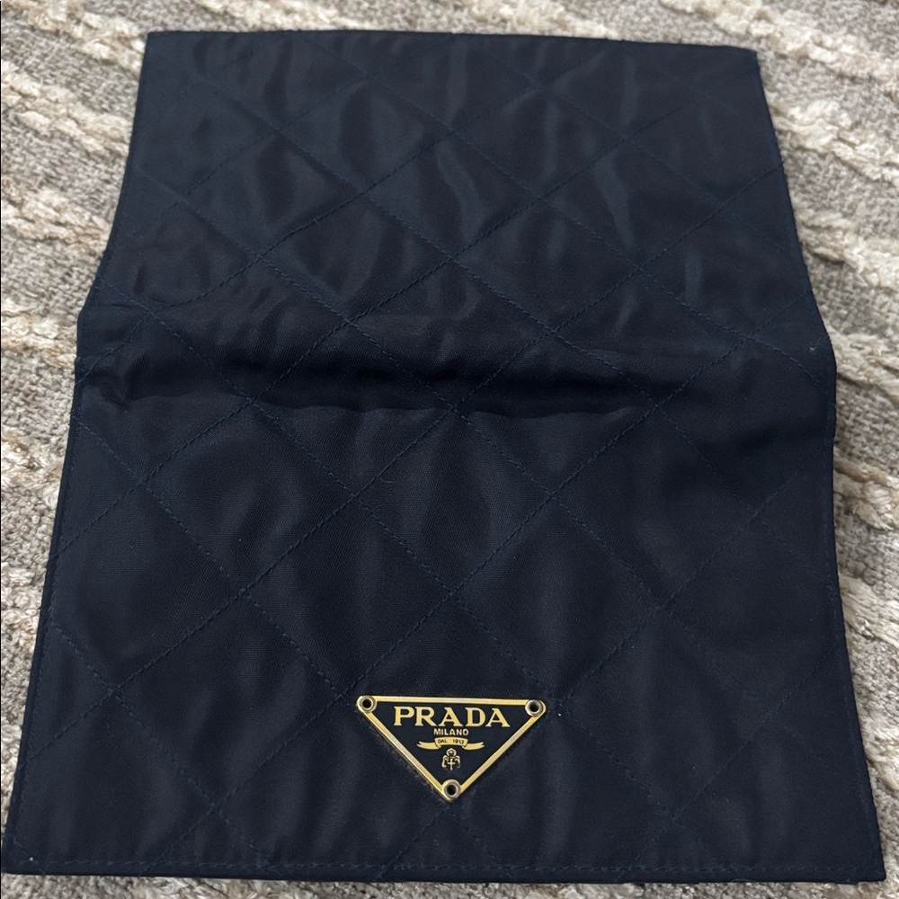 Prada Black Quilted Nylon Wallet Envelope Clutch - Picture 15 of 16